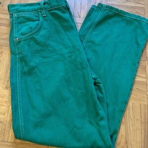 Reformation Cowboy High Rise Straight Jeans Grass Size 28